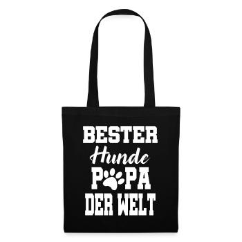 Hunde Papa Hund - Stoffbeutel - Schwarz - Vorne