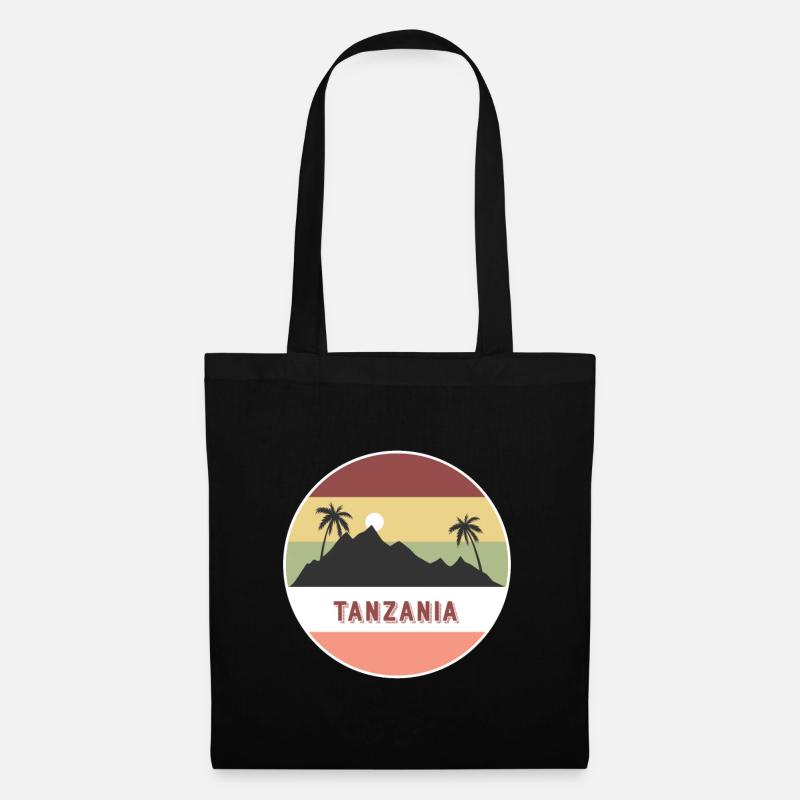 Tansania Retro Land und Länder - Stoffbeutel - Schwarz