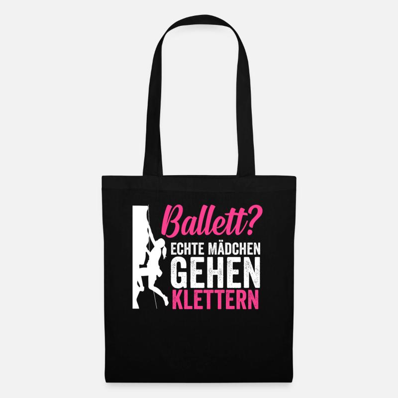Klettern Mädchen - Stoffbeutel - Schwarz