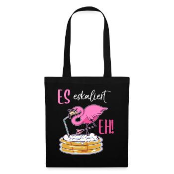 Es eskaliert Eh Flamingo Damen - Stoffbeutel - Schwarz - Vorne