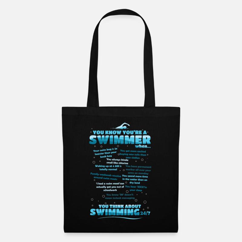 Du Bist Ein Schwimmer Wenn... - Stoffbeutel - Schwarz