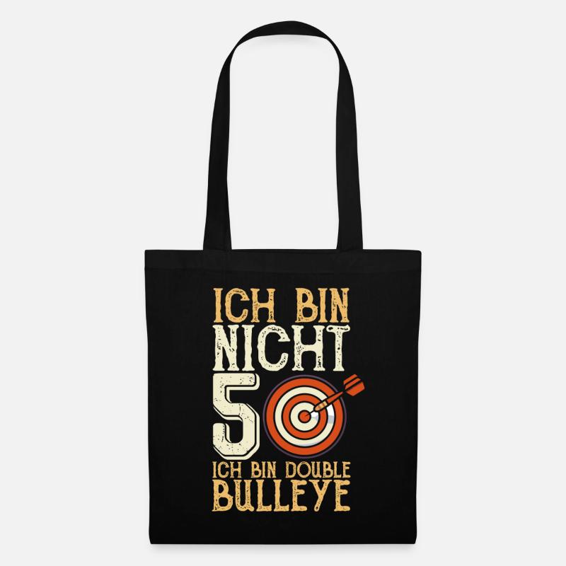 Ich bin nicht 50 ich bin double bullseye - Stoffbeutel - Schwarz