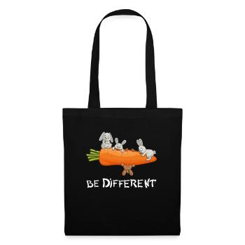 Be Different Funny Rabbit Cute Bunny Design - Tote Bag - black - Front