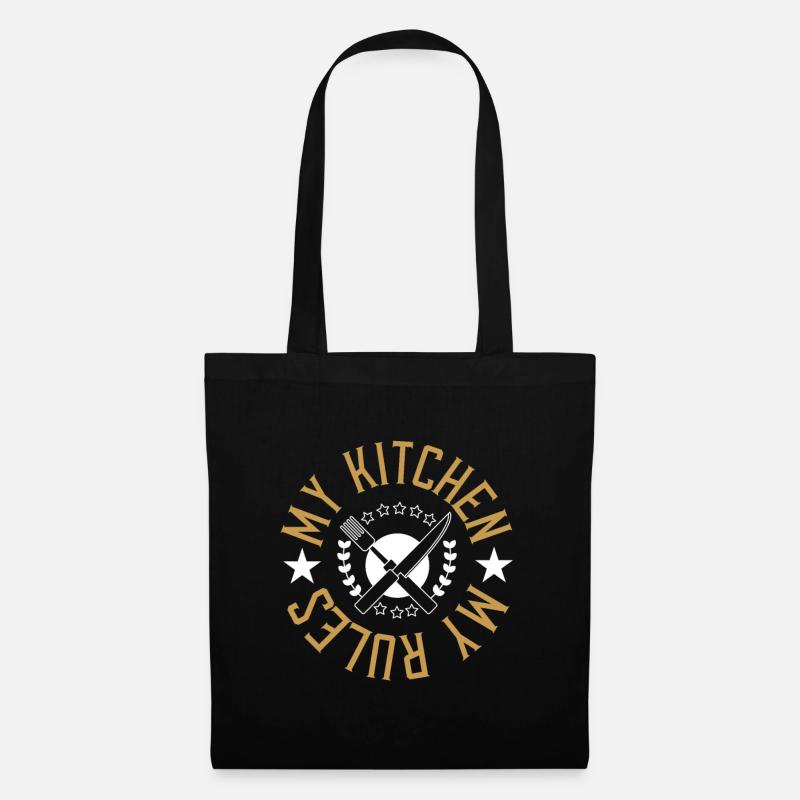 My Kitchen My Rules Shirt - Stoffbeutel - Schwarz