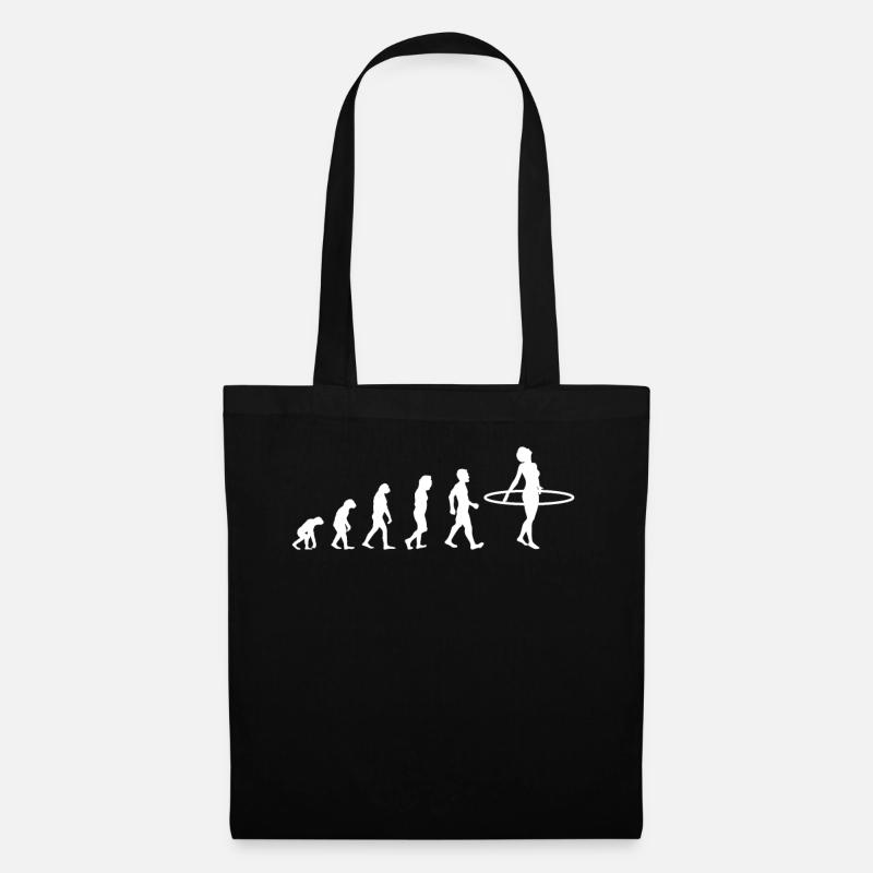 Evolution Hula Hoop T-Shirt Geschenk - Stoffbeutel - Schwarz