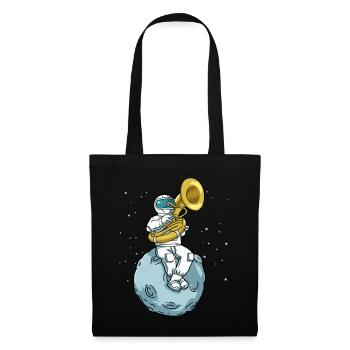 Sousaphone Tshirt Astronaut Brass Band Tuba - Tote Bag - black - Front