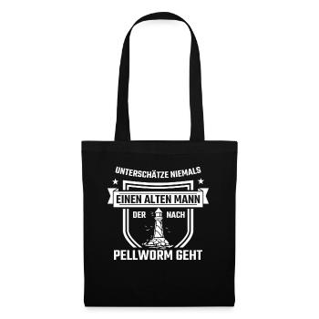 Pellworm Herren Geschenk - Stoffbeutel - Schwarz - Vorne