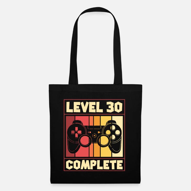 Level 30 Complete - Gaming, Geburtstag - Stoffbeutel - Schwarz