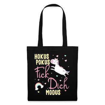 Hokus Pokus Fick Dich Modus Frauen Einhorn - Stoffbeutel - Schwarz - Vorne