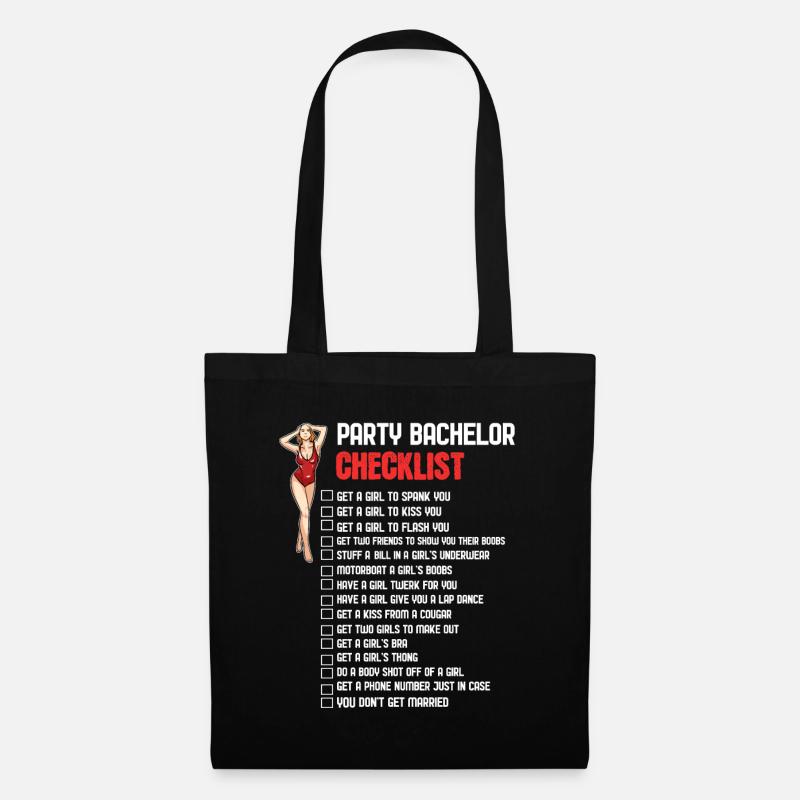 Bachelor Party Checklist - For Bachelor Party - Stoffbeutel - Schwarz