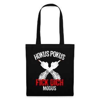Hokus Pokus Fick Dich Mittelfinger Frauen Tattoo - Stoffbeutel - Schwarz - Vorne