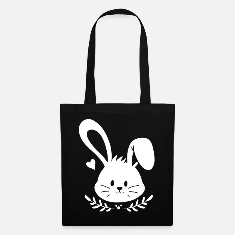 Hase Ostern - Stoffbeutel - Schwarz