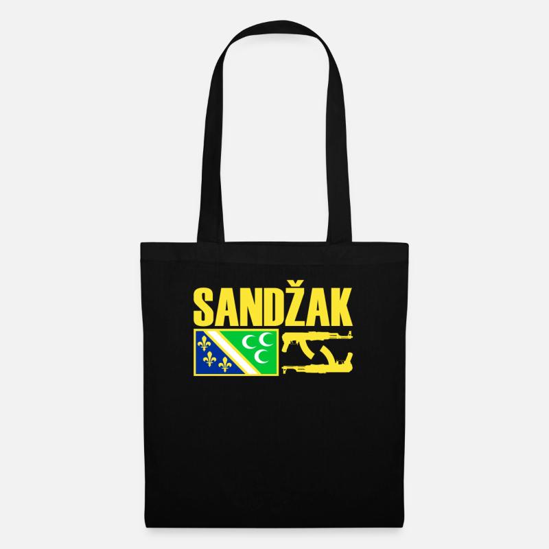 Sandzak Flag, Cool Sandzak Roots, Sandzak - Stoffbeutel - Schwarz