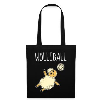 Wolliball Schaf Wortspiel Volleyball - Stoffbeutel - Schwarz - Vorne