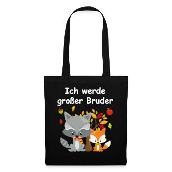 Ich werde Großer Bruder Geschenk Für Kinder Jungen - Stoffbeutel - Schwarz - Vorne