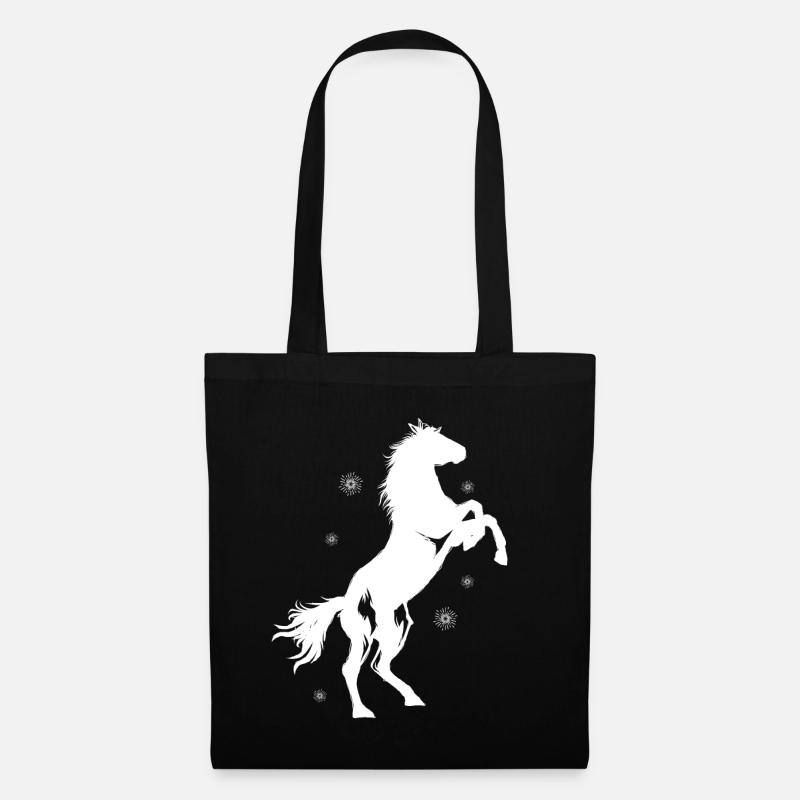 Pferde Reiten Pferd - Stoffbeutel - Schwarz
