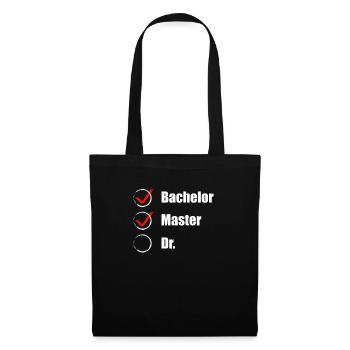 Master's Degree PhD Student Checklist Gift Idea - Tote Bag - black - Front
