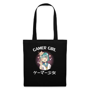 Gamer Girl Japan Anime - Japanese Manga Gaming - Tote Bag - black - Front