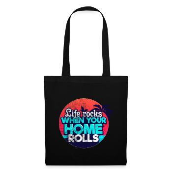 Camping caravane - Sac en tissu - noir - Devant