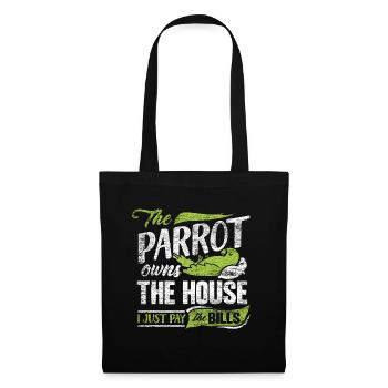 Perroquet - Sac en tissu - noir - Devant