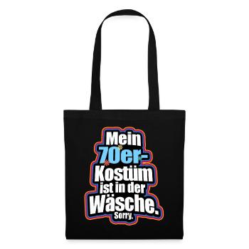Mein 70er Jahre Kostüm In Der Wäsche Motto Party - Stoffbeutel - Schwarz - Vorne