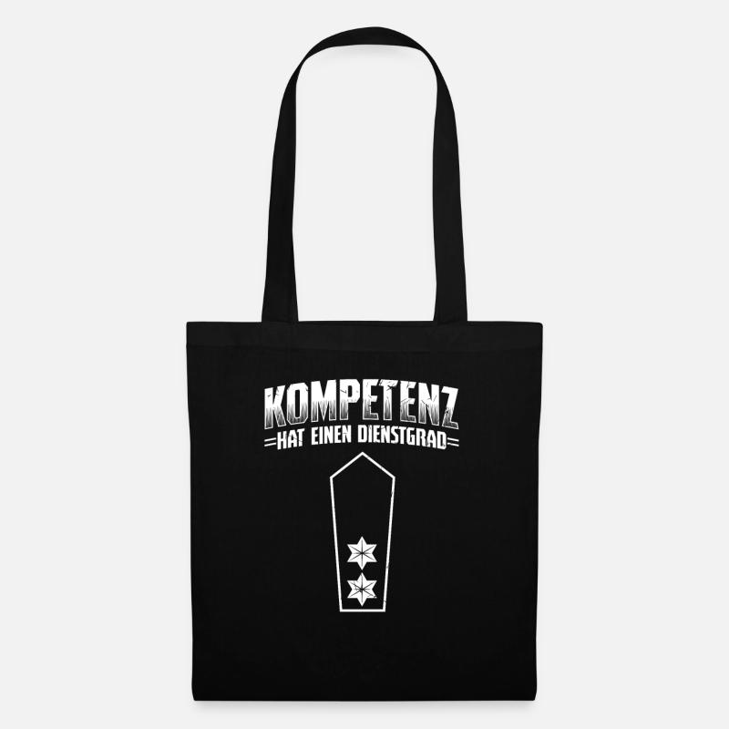 Kompetenz Hat Dienstgrad Polizei Polizist - Stoffbeutel - Schwarz