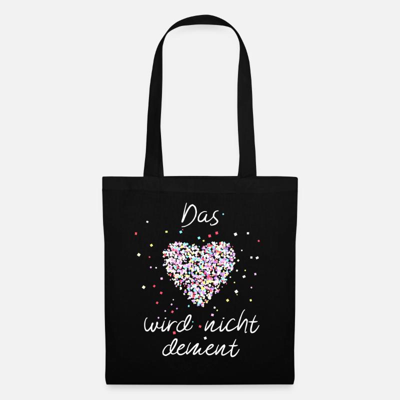 Das Herz wird nicht dement - Stoffbeutel - Schwarz