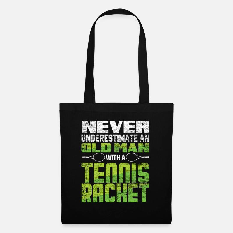 Tennis Opa - Stoffbeutel - Schwarz