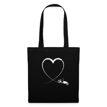 Retro bike courier cargo bike bike tour - Tote Bag - black - Front