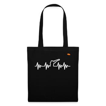 Pigeon d'argile battement de coeur tirant cible - Sac en tissu - noir - Devant