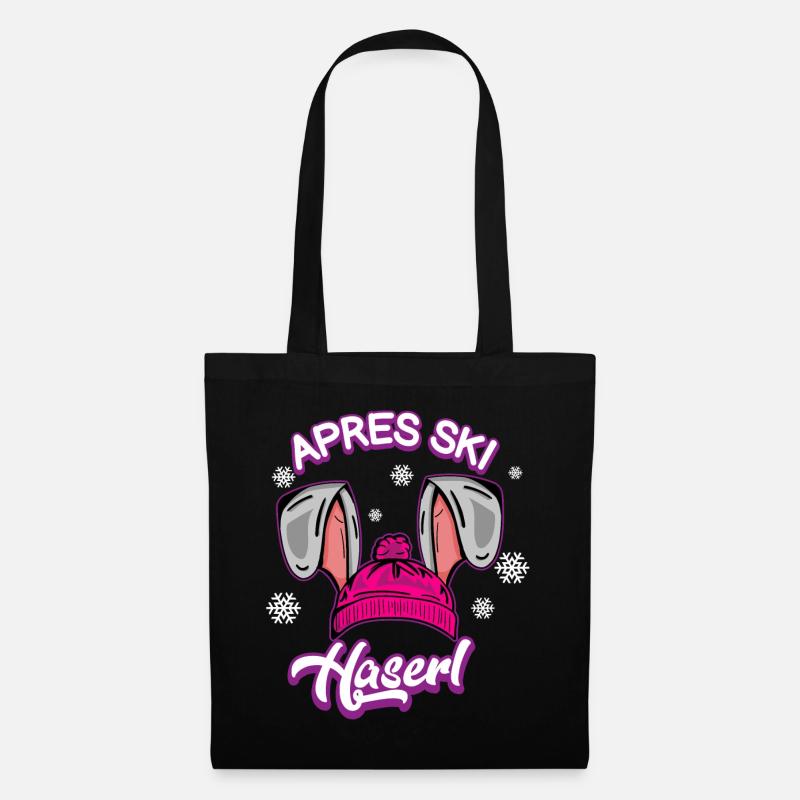 Apres Ski Hase - Stoffbeutel - Schwarz