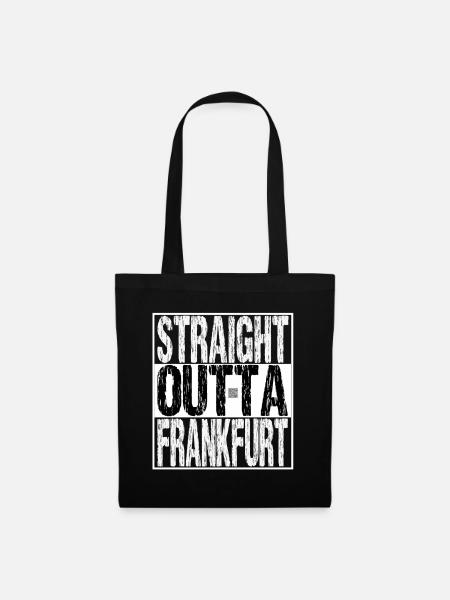 Straight outta Frankfurt am Main QR - Stoffbeutel - Schwarz
