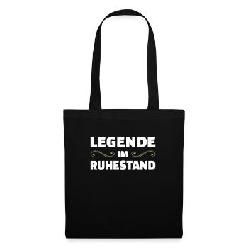Rentner Shirt Legende Im Ruhestand Pension - Stoffbeutel - Schwarz - Vorne