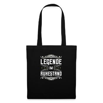 Legende Im Ruhestand Rentner Rentnerin Shirt - Stoffbeutel - Schwarz - Vorne