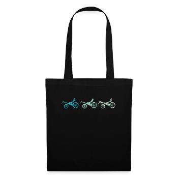 Rétro vélo allongé - Sac en tissu - noir - Devant