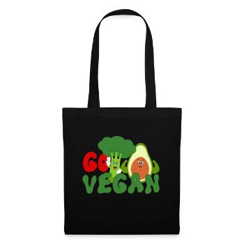 vegan, vegan, go vegan - Sac en tissu - noir - Devant