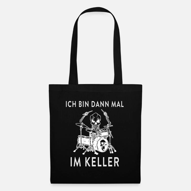 Ich bin dann mal im Keller Schlagzeug - Stoffbeutel - Schwarz