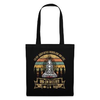 Yoga Mediation Pose Vintage Retro Yoga Geschenk - Stoffbeutel - Schwarz - Vorne