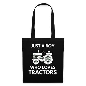 Un garçon de tracteurs aime tracteur - Sac en tissu - noir - Devant