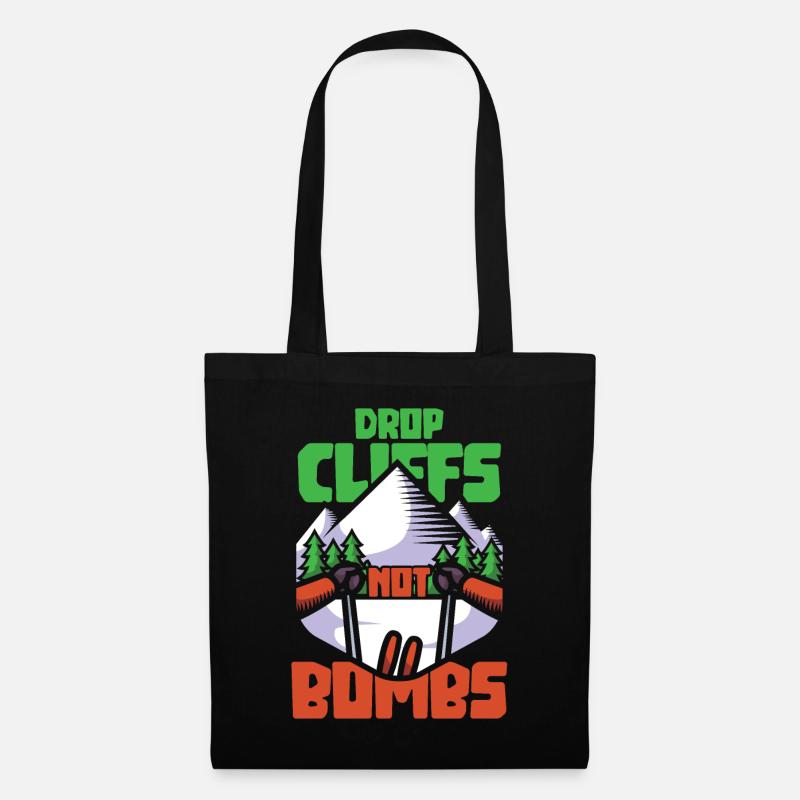 Ski drop cliffs not bombs - Tote Bag - black