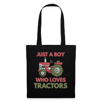 Tracteur tracteur garçon cadeau - Sac en tissu - noir - Devant