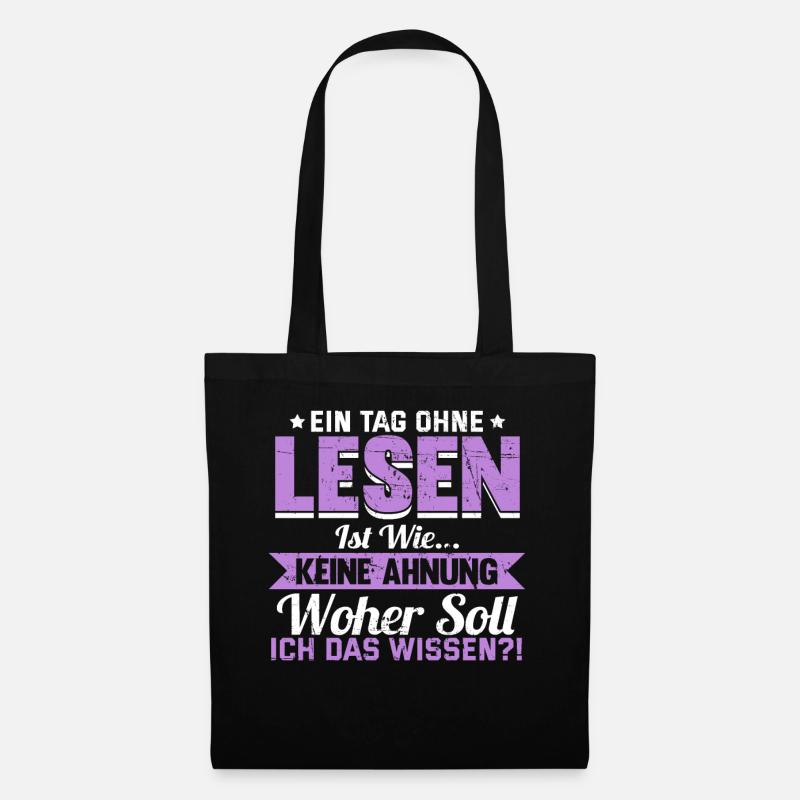 Lesen Buch Bücher Lustig Spruch Geschenk - Stoffbeutel - Schwarz