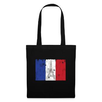 Drapeau français Tour Eiffel - Sac en tissu - noir - Devant