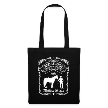Les vraies légendes chevauchent des chevaux occidentaux. Équitation - Sac en tissu - noir - Devant