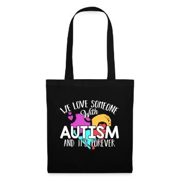 Sensibilisation à l'autisme J'aime quelqu'un avec autisme - Sac en tissu - noir - Devant