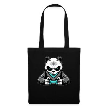 Panda Bär Gaming Konsole Zocker Nerd Gamer Video - Stoffbeutel - Schwarz - Vorne