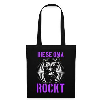 Diese Oma Rockt Großmutter Geschenk Rock Spruch - Stoffbeutel - Schwarz - Vorne