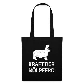 Krafttier Nölpferd Nörgel Design für Pessimist - Stoffbeutel - Schwarz - Vorne