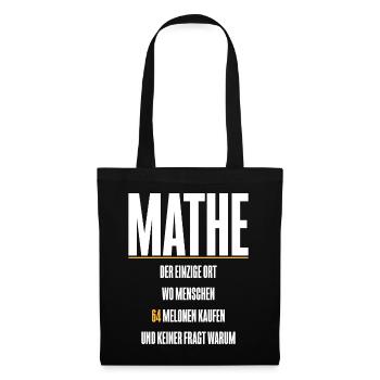 MATHE - Stoffbeutel - Schwarz - Vorne