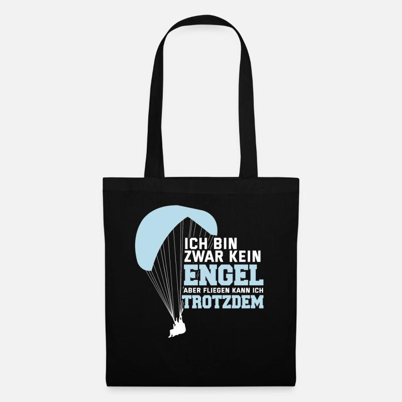 Lustig Gleitschirmfliegen Fallschirm Geschenk - Stoffbeutel - Schwarz